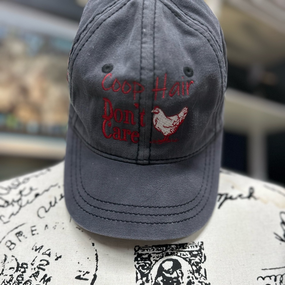Gray Cap with Red Embroidery